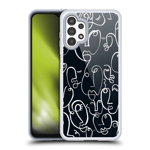 Ninola Freeform Patterns Faces Lineart Soft Gel Case for Samsung Galaxy A13 (2022)