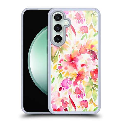Ninola Abstract Nature Flowers Artistic Tropical Multicolor Soft Gel Case for Samsung Galaxy S23 FE 5G & MagSafe