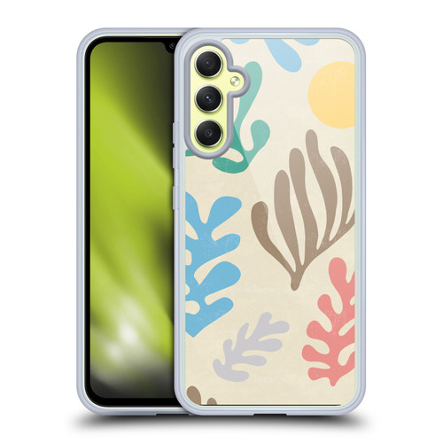 Ninola Freeform Patterns Artistic Modern Leaves Soft Gel Case for Samsung Galaxy A34 5G