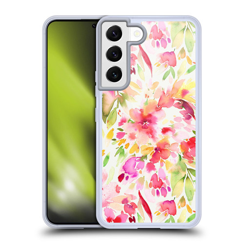 Ninola Abstract Nature Flowers Artistic Tropical Multicolor Soft Gel Case for Samsung Galaxy S22 5G & MagSafe