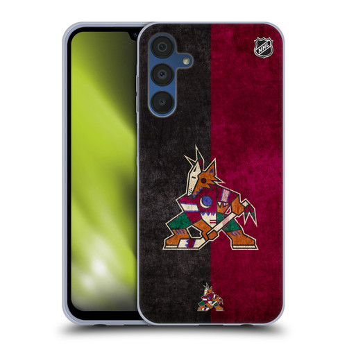 NHL Arizona Coyotes Half Distressed Soft Gel Case for Samsung Galaxy A15 & MagSafe
