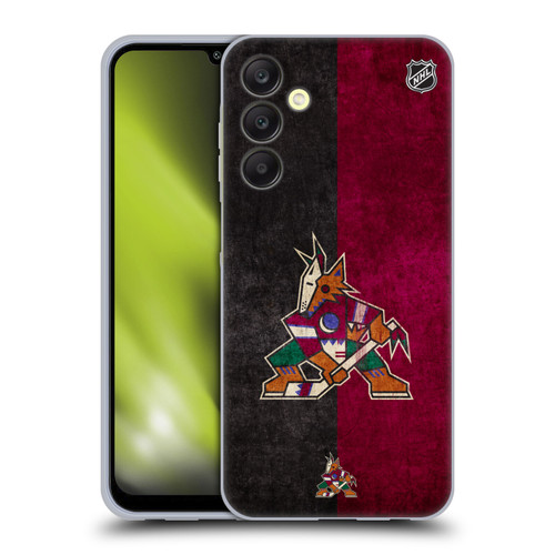 NHL Arizona Coyotes Half Distressed Soft Gel Case for Samsung Galaxy A25 5G