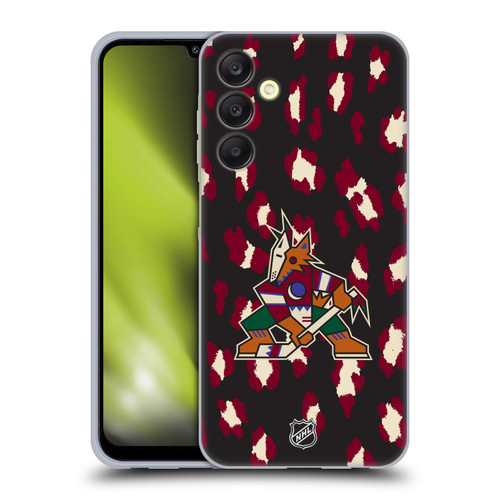 NHL Arizona Coyotes Leopard Pattern Soft Gel Case for Samsung Galaxy A25 5G