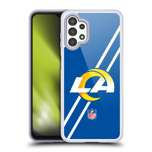 NFL Los Angeles Rams Logo Stripes Soft Gel Case for Samsung Galaxy A13 (2022)