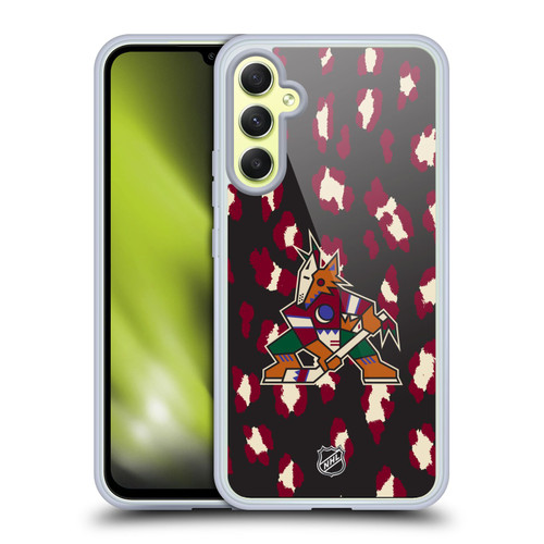 NHL Arizona Coyotes Leopard Pattern Soft Gel Case for Samsung Galaxy A34 5G