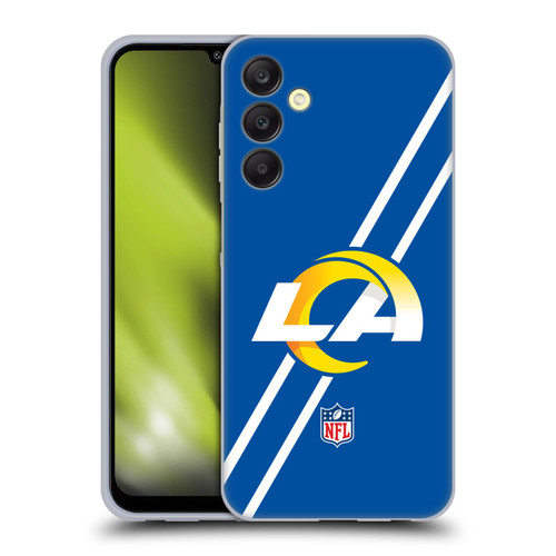 NFL Los Angeles Rams Logo Stripes Soft Gel Case for Samsung Galaxy A25 5G