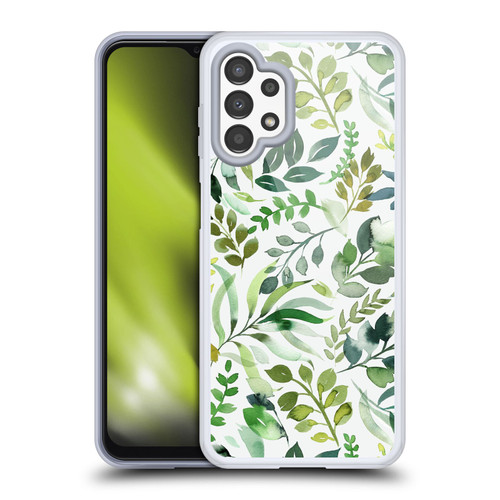 Ninola Botanical Patterns Watercolor Green Leaves Soft Gel Case for Samsung Galaxy A13 (2022)