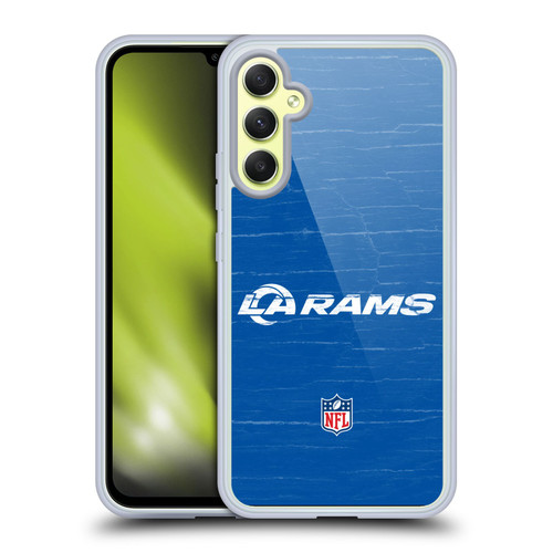 NFL Los Angeles Rams Logo Distressed Look Soft Gel Case for Samsung Galaxy A34 5G