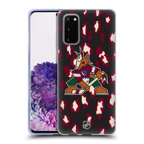 NHL Arizona Coyotes Leopard Pattern Soft Gel Case for Samsung Galaxy S20 / S20 5G
