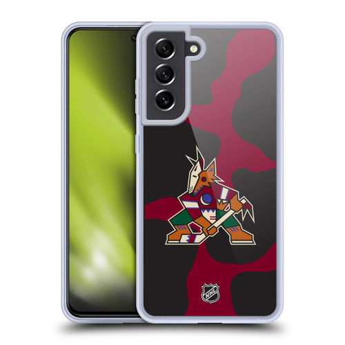 NHL Arizona Coyotes Cow Pattern Soft Gel Case for Samsung Galaxy S21 FE 5G & MagSafe