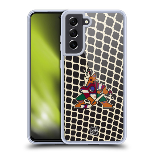 NHL Arizona Coyotes Net Pattern Soft Gel Case for Samsung Galaxy S21 FE 5G & MagSafe