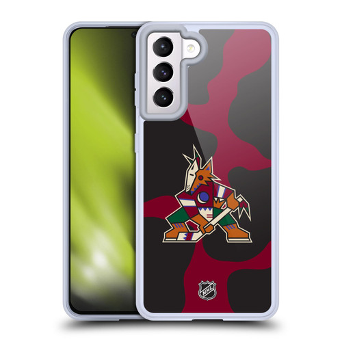 NHL Arizona Coyotes Cow Pattern Soft Gel Case for Samsung Galaxy S21 5G & MagSafe