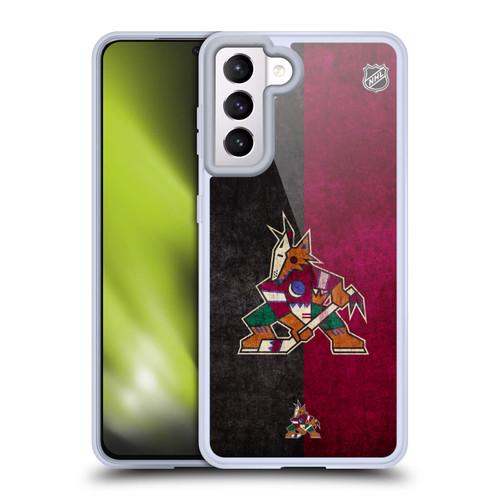 NHL Arizona Coyotes Half Distressed Soft Gel Case for Samsung Galaxy S21 5G & MagSafe