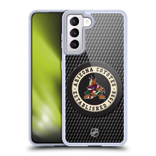 NHL Arizona Coyotes Puck Texture Soft Gel Case for Samsung Galaxy S21 5G & MagSafe