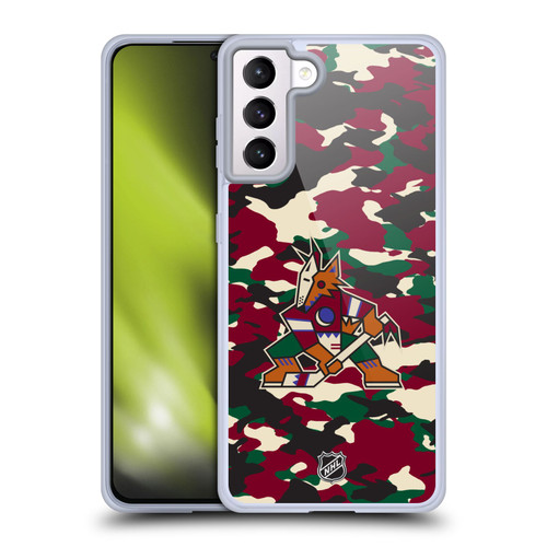 NHL Arizona Coyotes Camouflage Soft Gel Case for Samsung Galaxy S21+ 5G & MagSafe