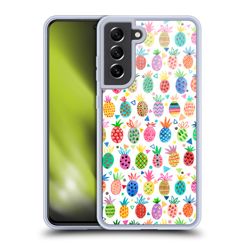Ninola Mix Patterns Geometric Pineapples Soft Gel Case for Samsung Galaxy S21 FE 5G & MagSafe