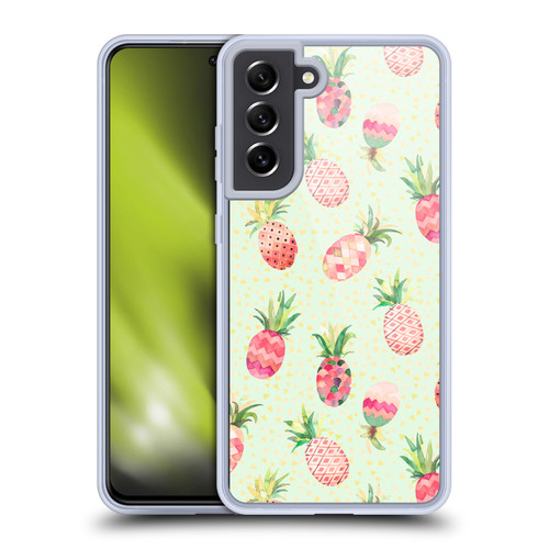 Ninola Mix Patterns Pineapple Lime Soft Gel Case for Samsung Galaxy S21 FE 5G & MagSafe