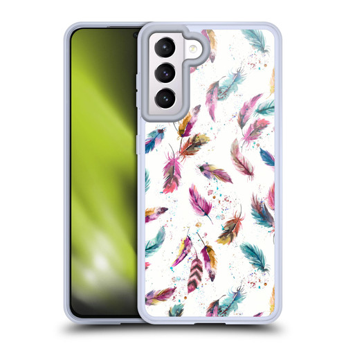 Ninola Mix Patterns Muticolored Feathers Soft Gel Case for Samsung Galaxy S21 5G & MagSafe