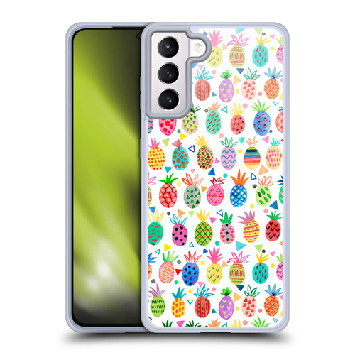 Ninola Mix Patterns Geometric Pineapples Soft Gel Case for Samsung Galaxy S21+ 5G & MagSafe