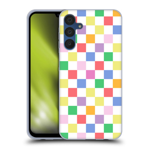 Ninola Colorful Geometric Checkered Soft Gel Case for Samsung Galaxy A15 & MagSafe