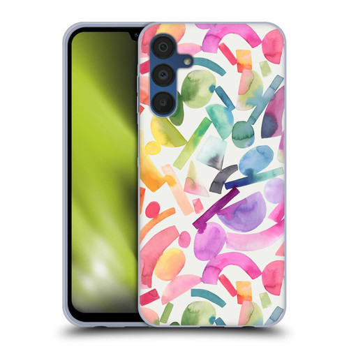Ninola Colorful Geometric Modern Geometric Shapes Soft Gel Case for Samsung Galaxy A15 & MagSafe