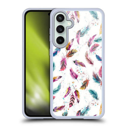 Ninola Mix Patterns Muticolored Feathers Soft Gel Case for Samsung Galaxy S23 FE 5G & MagSafe