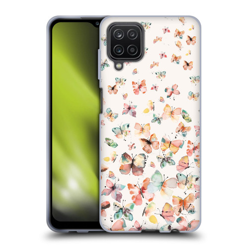 Ninola Mix Patterns Watercolor Butterflies Soft Gel Case for Samsung Galaxy A12 (2020)