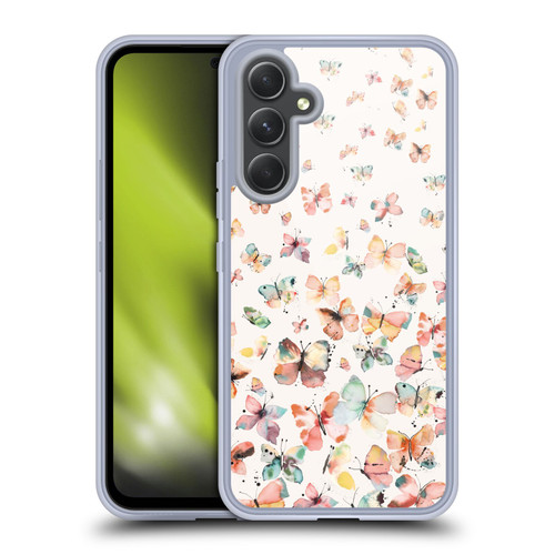 Ninola Mix Patterns Watercolor Butterflies Soft Gel Case for Samsung Galaxy A54 5G