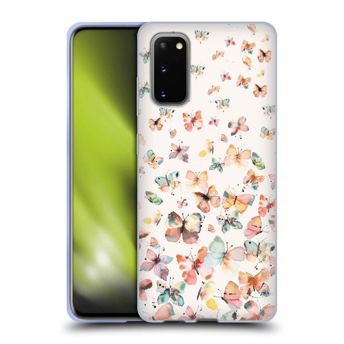 Ninola Mix Patterns Watercolor Butterflies Soft Gel Case for Samsung Galaxy S20 / S20 5G