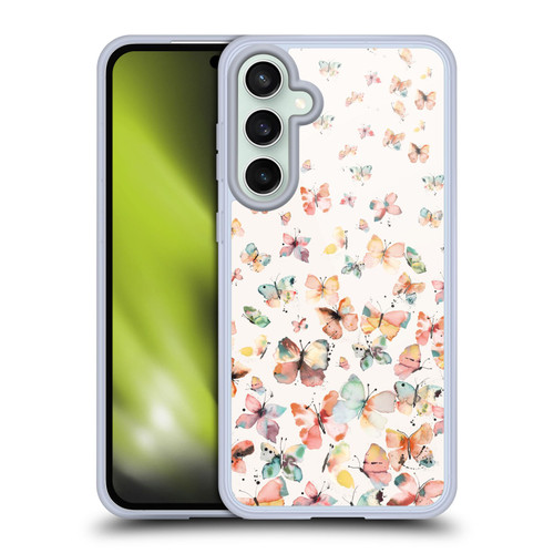 Ninola Mix Patterns Watercolor Butterflies Soft Gel Case for Samsung Galaxy S23 FE 5G & MagSafe