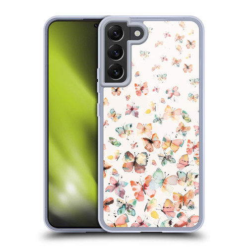 Ninola Mix Patterns Watercolor Butterflies Soft Gel Case for Samsung Galaxy S22+ 5G & MagSafe