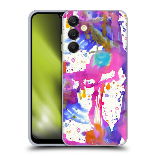 Ninola Watercolor Prints Pink Paint Splashes Soft Gel Case for Samsung Galaxy A25 5G