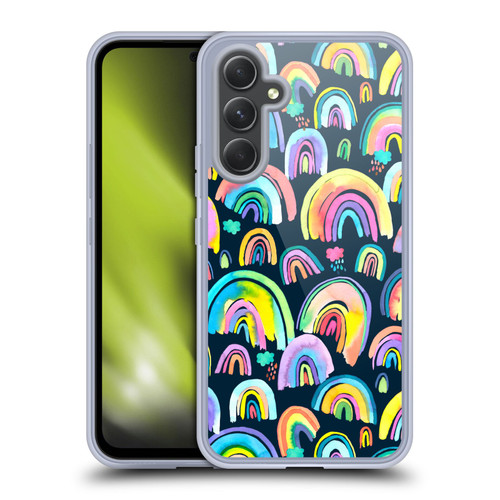Ninola Patterns 4 New Rainbows Navy Multi Soft Gel Case for Samsung Galaxy A54 5G