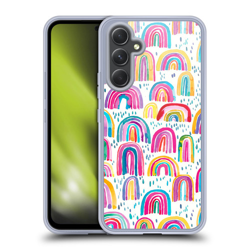 Ninola Patterns 4 Colourful Watercolour Rainbows Soft Gel Case for Samsung Galaxy A54 5G