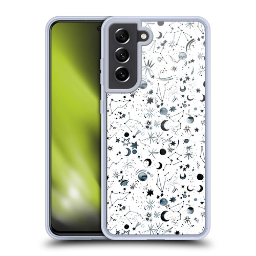 Ninola Patterns 4 Astrology Space White Soft Gel Case for Samsung Galaxy S21 FE 5G & MagSafe