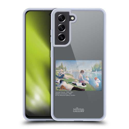 The National Gallery People Bathers At Asnieres Soft Gel Case for Samsung Galaxy S21 FE 5G & MagSafe