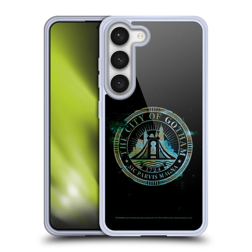 The Batman Neo-Noir Graphics Gotham City Badge Soft Gel Case for Samsung Galaxy S23 5G & MagSafe