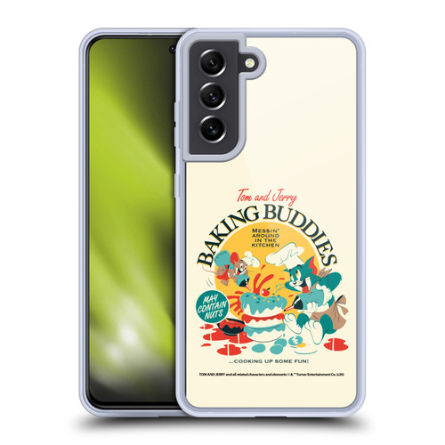 Tom and Jerry Retro Baking Buddies Soft Gel Case for Samsung Galaxy S21 FE 5G & MagSafe
