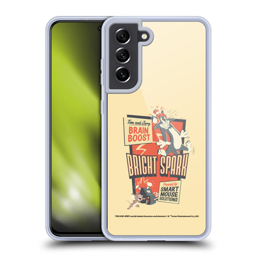 Tom and Jerry Retro Bright Spark Soft Gel Case for Samsung Galaxy S21 FE 5G & MagSafe