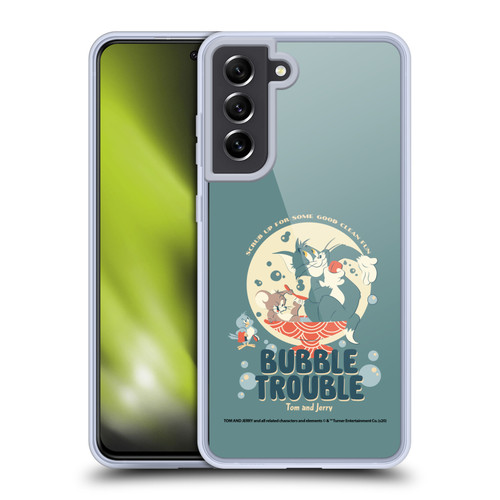 Tom and Jerry Retro Bubble Trouble Soft Gel Case for Samsung Galaxy S21 FE 5G & MagSafe