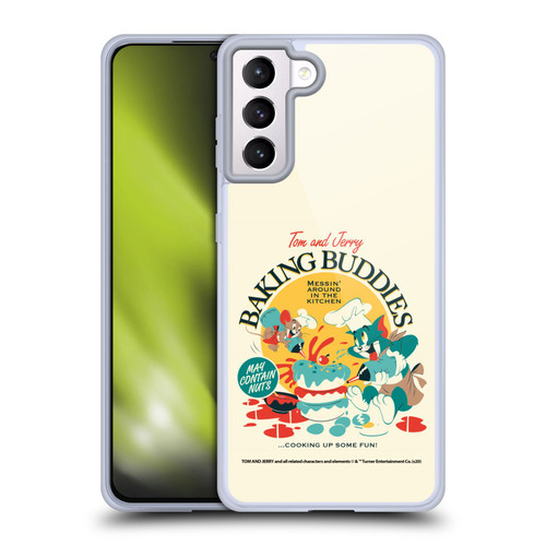Tom and Jerry Retro Baking Buddies Soft Gel Case for Samsung Galaxy S21+ 5G & MagSafe