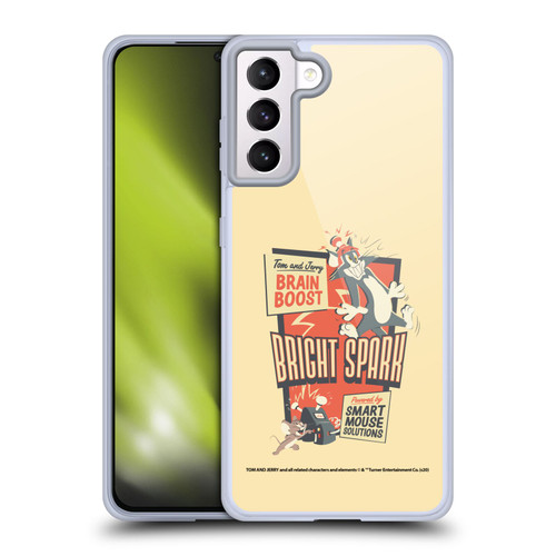 Tom and Jerry Retro Bright Spark Soft Gel Case for Samsung Galaxy S21+ 5G & MagSafe