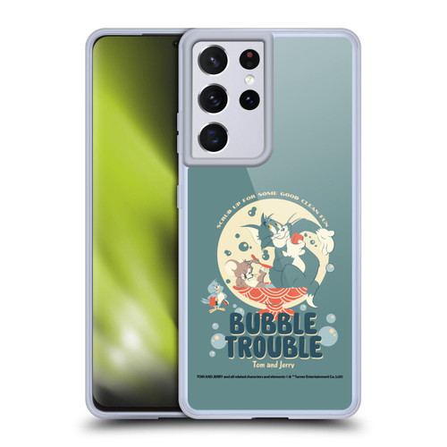 Tom and Jerry Retro Bubble Trouble Soft Gel Case for Samsung Galaxy S21 Ultra 5G & MagSafe