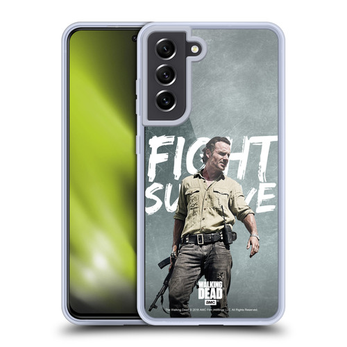 AMC The Walking Dead Rick Grimes Legacy Fight Survive Soft Gel Case for Samsung Galaxy S21 FE 5G & MagSafe