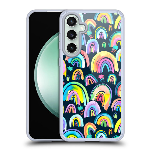 Ninola Patterns 4 New Rainbows Navy Multi Soft Gel Case for Samsung Galaxy S23 FE 5G & MagSafe