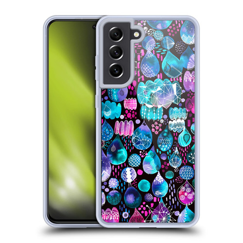 Ninola Watercolor Prints Rain Drops Soft Gel Case for Samsung Galaxy S21 FE 5G & MagSafe
