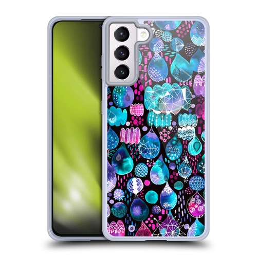 Ninola Watercolor Prints Rain Drops Soft Gel Case for Samsung Galaxy S21+ 5G & MagSafe