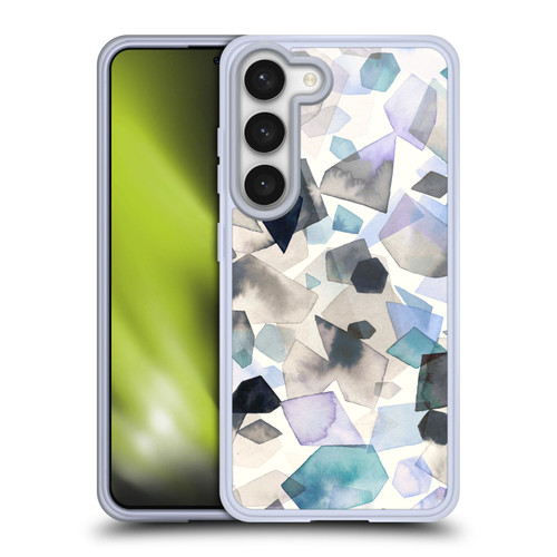 Ninola Pattern Abstract Crystals Blue Soft Gel Case for Samsung Galaxy S23 5G & MagSafe