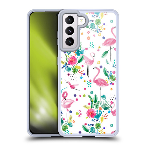Ninola Summer Patterns Tropical Flamingo Soft Gel Case for Samsung Galaxy S21 5G & MagSafe
