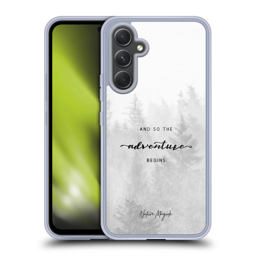 Nature Magick So The Adventure Begins Quote Black And White Forest Soft Gel Case for Samsung Galaxy A54 5G